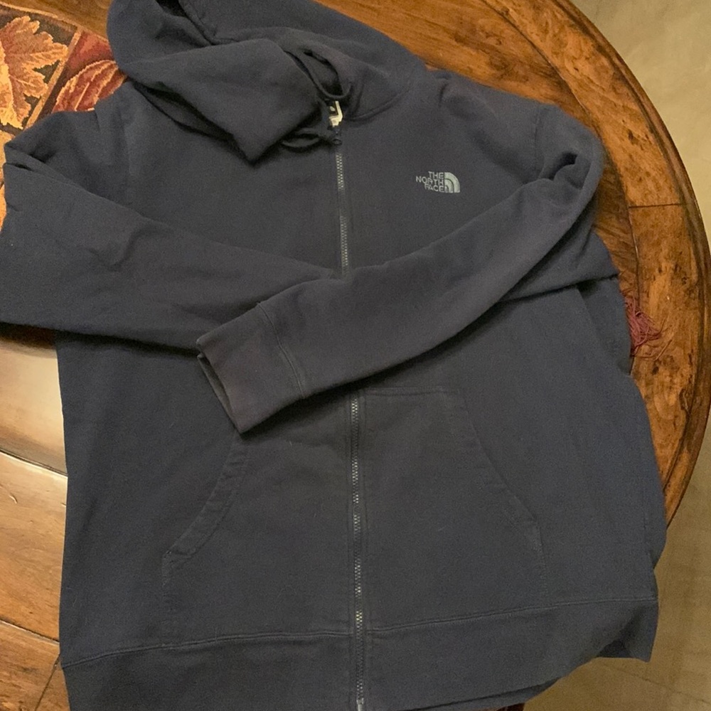 North Face Men’s Navy Blue hooded sweatshirt